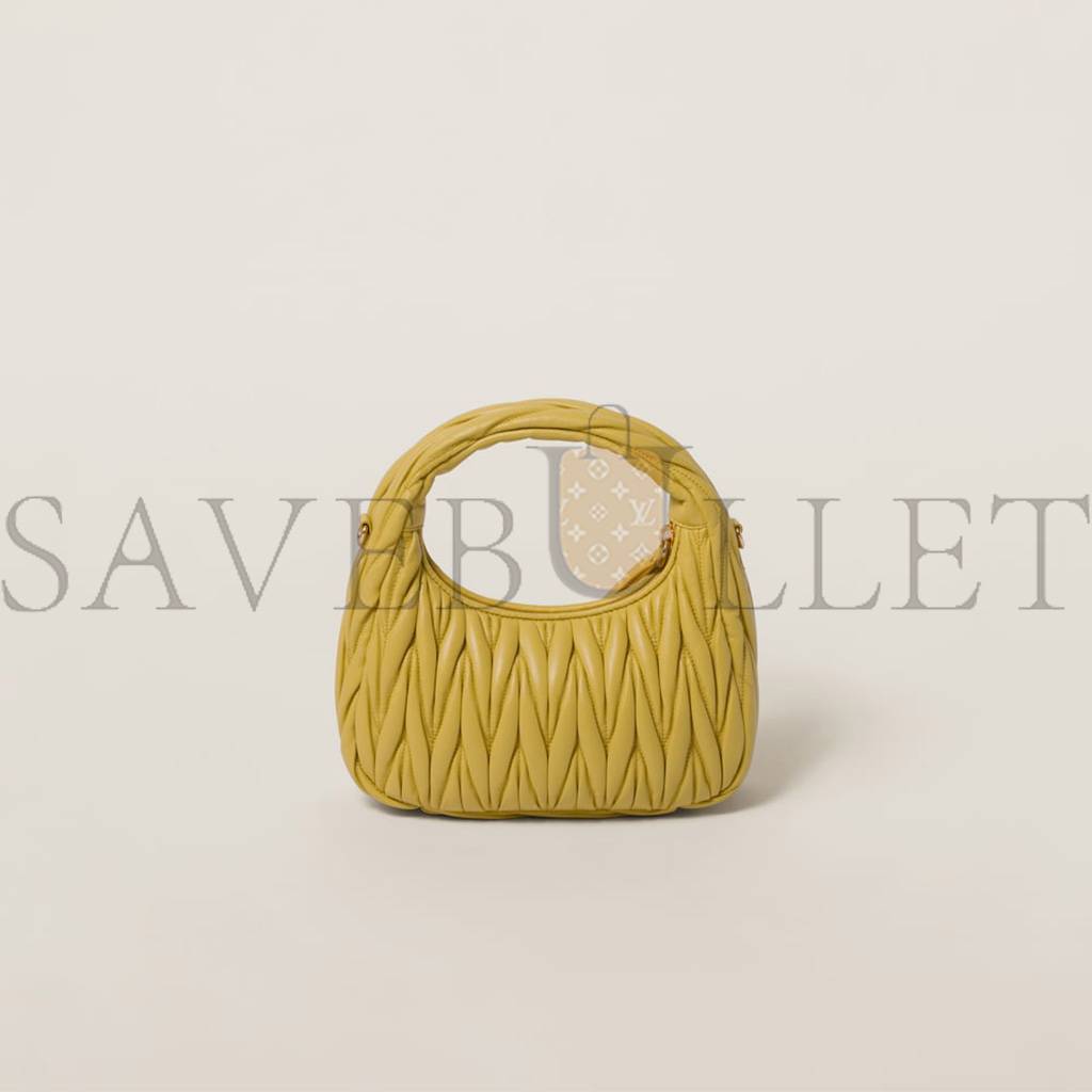 MIU MIU WANDER MATELASSÉ NAPPA LEATHER HOBO BAG 5BC125 (20*17*6cm) MIU MIU WANDER MATELASSÉ NAPPA LEATHER HOBO BAG 5BC125 (20*17*6cm)